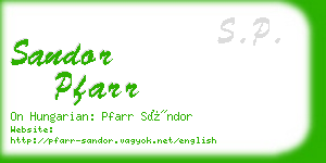 sandor pfarr business card